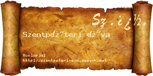 Szentpéteri Éva névjegykártya