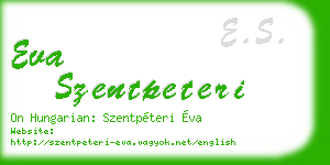 eva szentpeteri business card