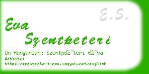 eva szentpeteri business card